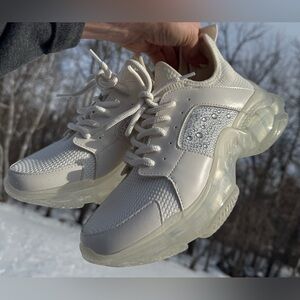 Steve Madden Vance white chunky bling Sneakers 7.5